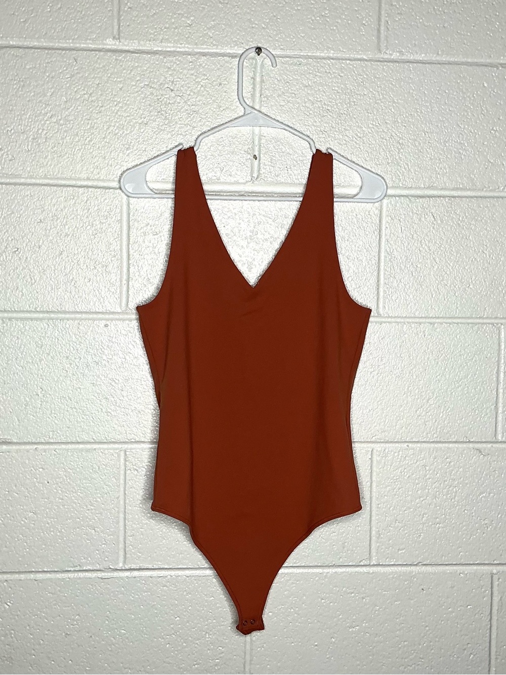 < Abercrombie & Fitch Soft A&F Collection Orange Bodysuit Size Large >